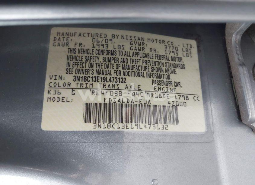 Photo 9 of 2009 Nissan Versa 1.8S (VIN 3N1BC13E19L473132)