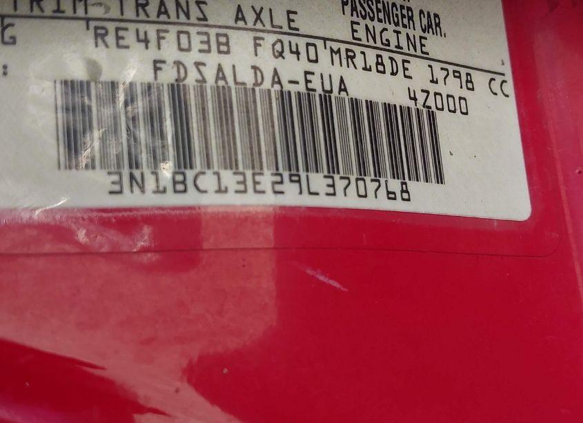 Photo 9 of 2009 Nissan Versa S/SL (VIN 3N1BC13E29L370768)