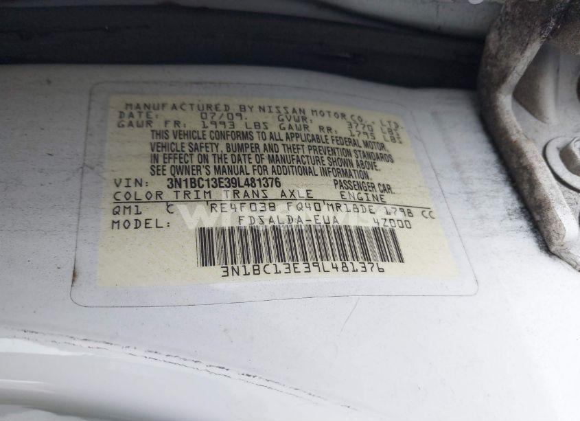 Photo 9 of 2009 Nissan Versa 1.8S (VIN 3N1BC13E39L481376)