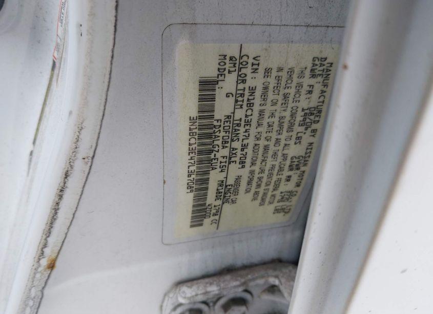 Photo 9 of 2007 Nissan Versa 1.8SL (VIN 3N1BC13E47L367089)