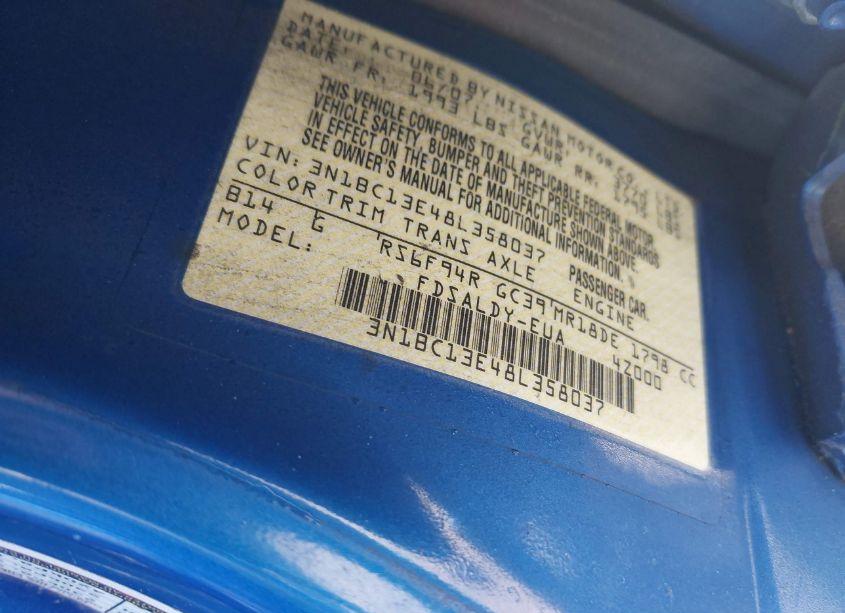 Photo 9 of 2008 Nissan Versa 1.8S (VIN 3N1BC13E48L358037)