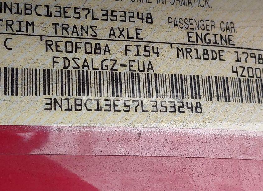 Photo 9 of 2007 Nissan Versa 1.8SL (VIN 3N1BC13E57L353248)