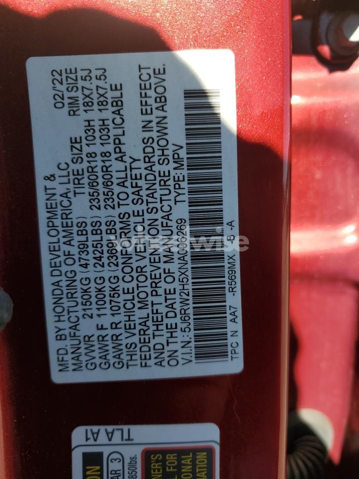 Photo 13 of 2022 HONDA CR-V EX (VIN 3N1BC13E59L393073)