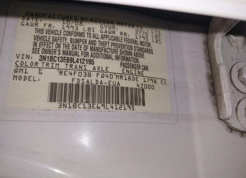 Photo 9 of 2009 Nissan Versa 1.8S (VIN 3N1BC13E69L412195)