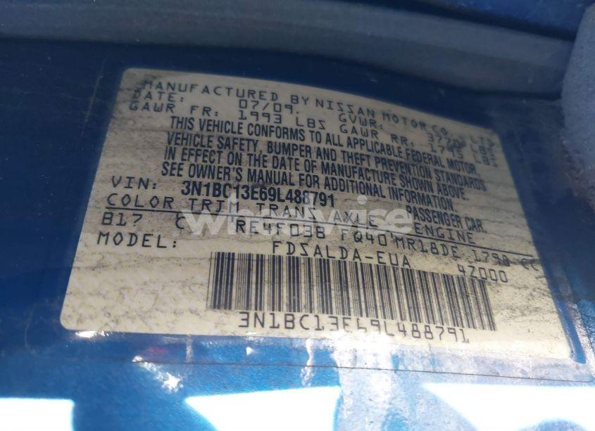 Photo 9 of 2009 Nissan Versa 1.8S (VIN 3N1BC13E69L488791)