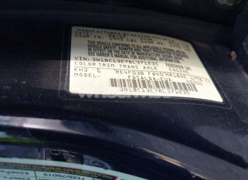 Photo 9 of 2008 Nissan Versa 1.8S (VIN 3N1BC13E78L371235)