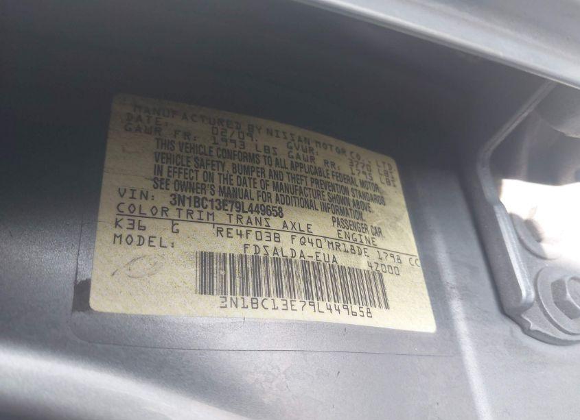 Photo 9 of 2009 Nissan Versa 1.8S (VIN 3N1BC13E79L449658)