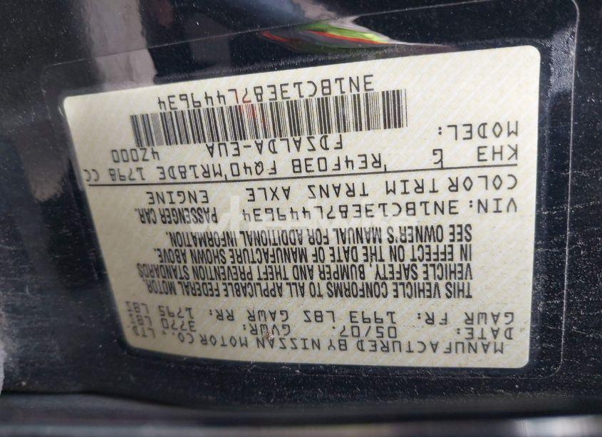 Photo 9 of 2007 Nissan Versa 1.8S (VIN 3N1BC13E87L449634)
