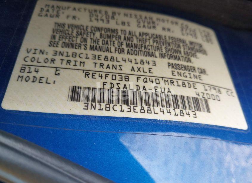 Photo 9 of 2008 Nissan Versa 1.8S (VIN 3N1BC13E88L441843)