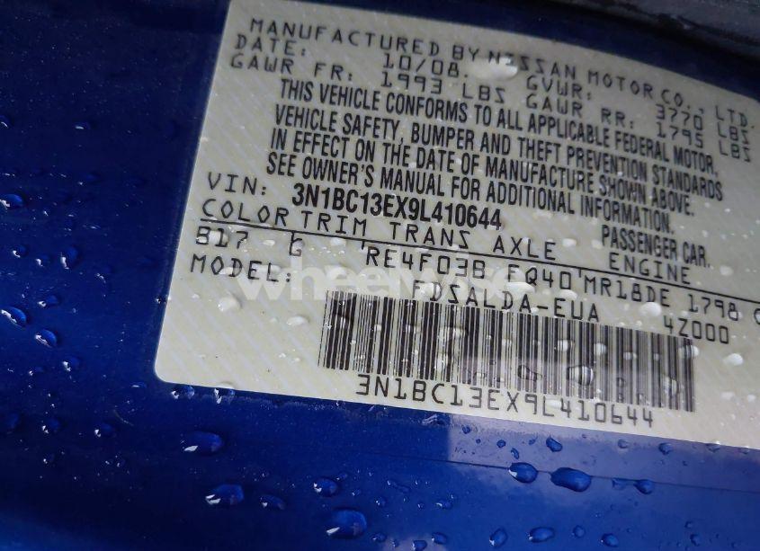 Photo 9 of 2009 Nissan Versa 1.8S (VIN 3N1BC13EX9L410644)