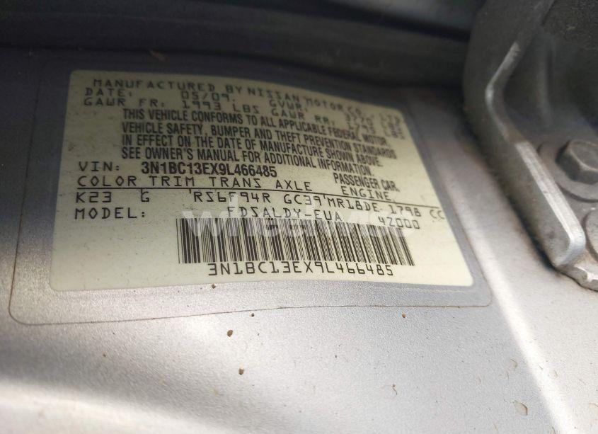 Photo 9 of 2009 Nissan Versa 1.8S (VIN 3N1BC13EX9L466485)