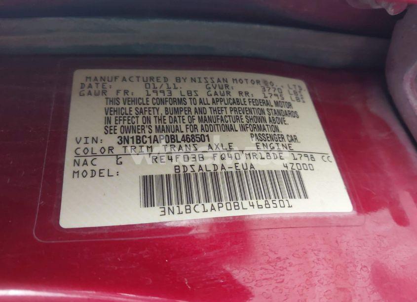 Photo 9 of 2011 Nissan Versa 1.8S (VIN 3N1BC1AP0BL468501)