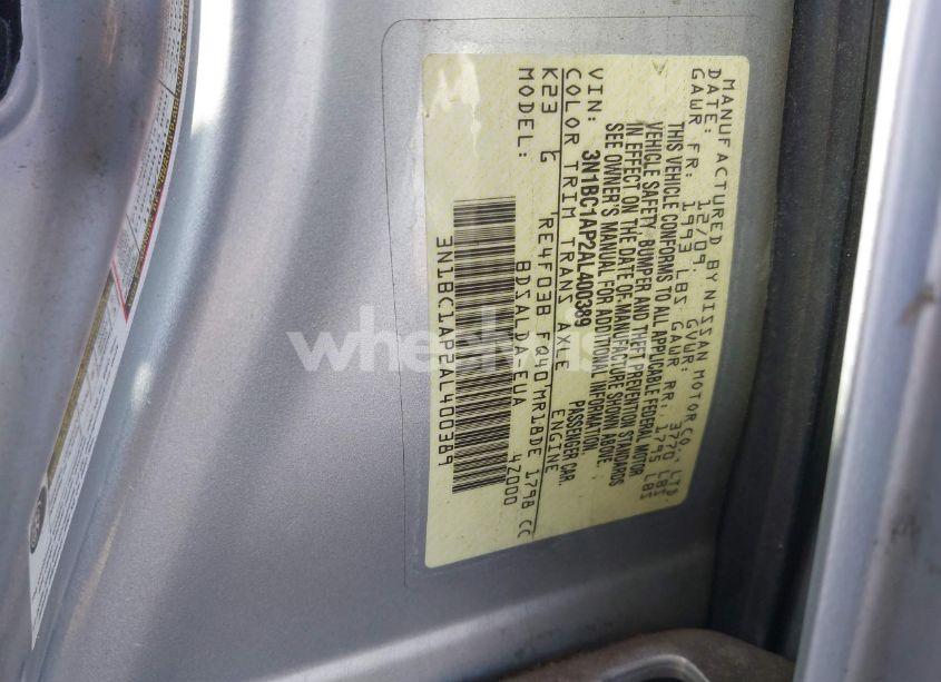 Photo 9 of 2010 Nissan Versa 1.8S (VIN 3N1BC1AP2AL400389)