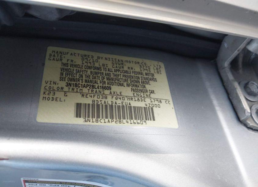 Photo 9 of 2011 Nissan Versa 1.8S (VIN 3N1BC1AP2BL416609)