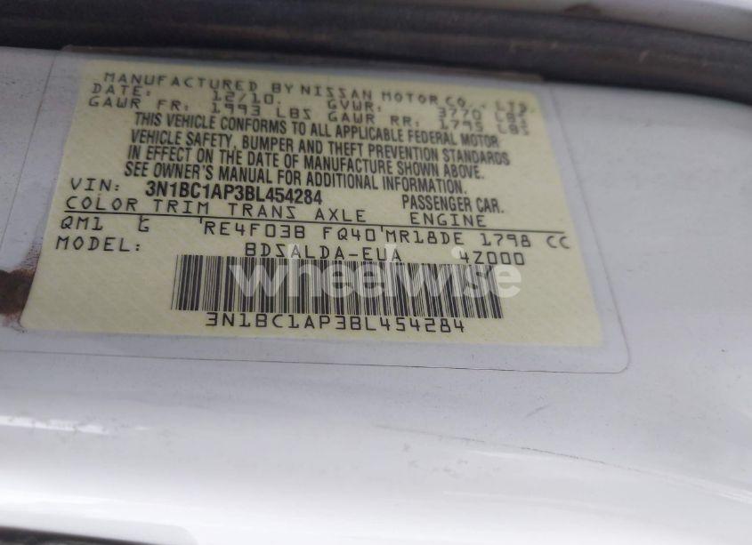 Photo 9 of 2011 Nissan Versa 1.8S (VIN 3N1BC1AP3BL454284)