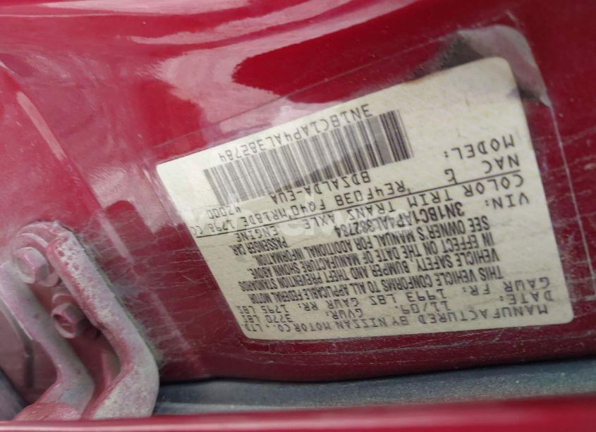 Photo 9 of 2010 Nissan Versa 1.8S (VIN 3N1BC1AP4AL382784)