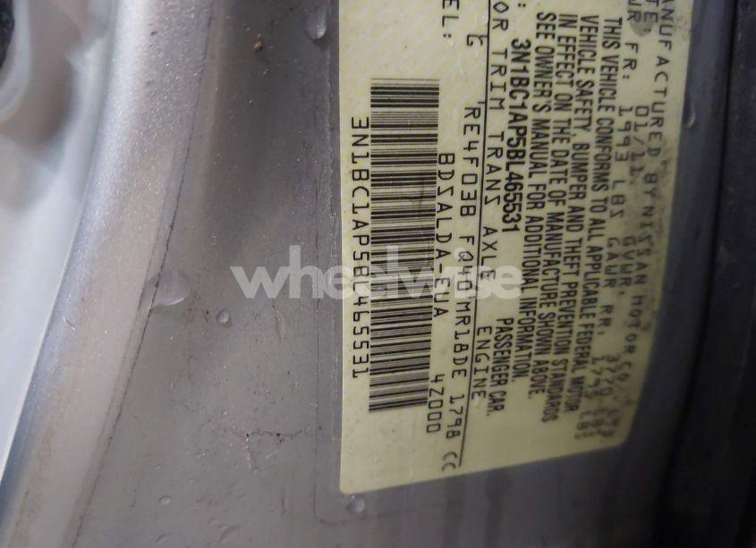 Photo 9 of 2011 Nissan Versa 1.8S (VIN 3N1BC1AP5BL465531)