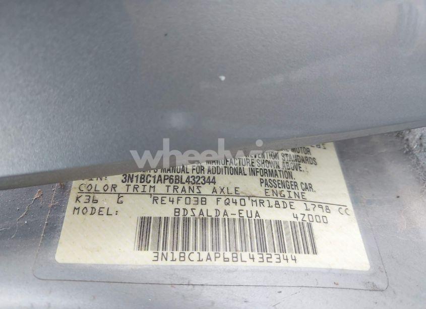 Photo 9 of 2011 Nissan Versa 1.8S (VIN 3N1BC1AP6BL432344)