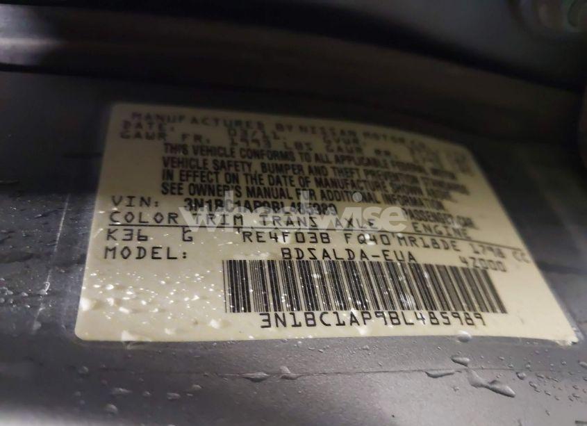 Photo 9 of 2011 Nissan Versa 1.8S (VIN 3N1BC1AP9BL485989)