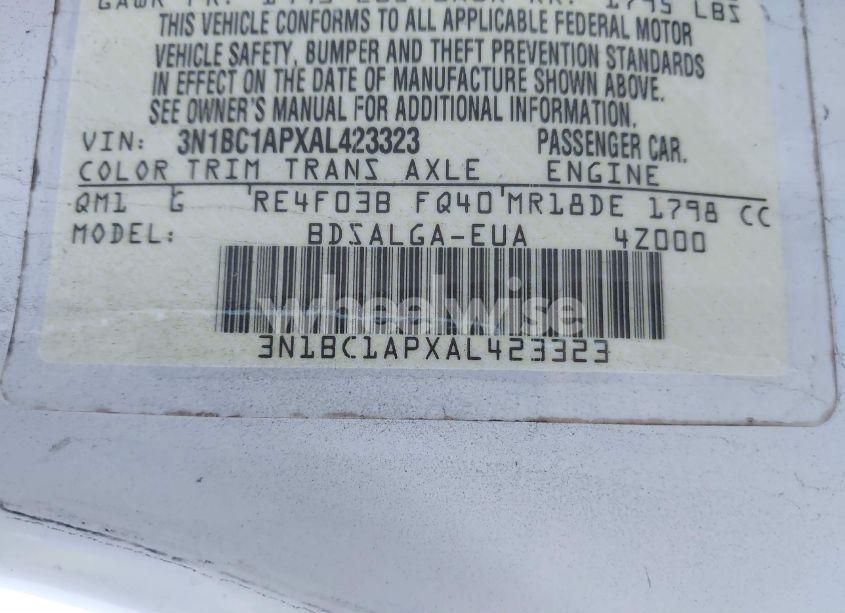 Photo 9 of 2010 Nissan Versa 1.8SL (VIN 3N1BC1APXAL423323)