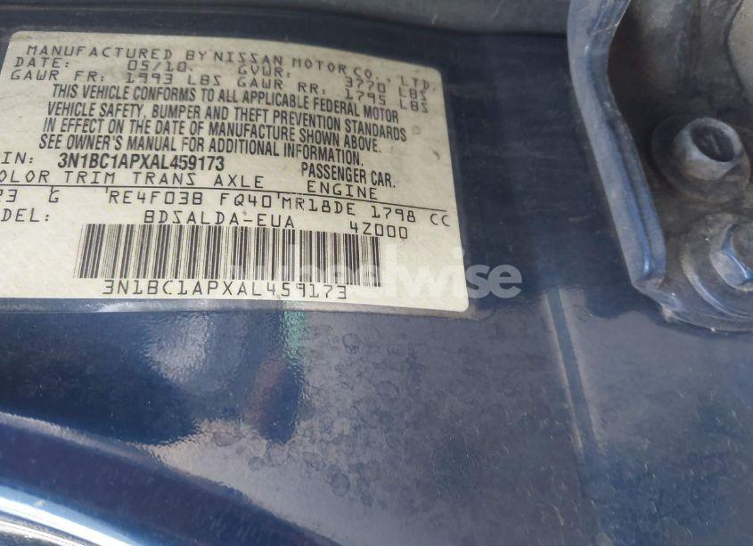 Photo 9 of 2010 Nissan Versa 1.8S (VIN 3N1BC1APXAL459173)