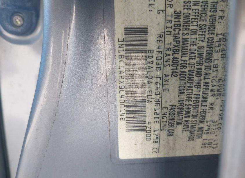 Photo 9 of 2011 Nissan Versa 1.8S (VIN 3N1BC1APXBL400142)