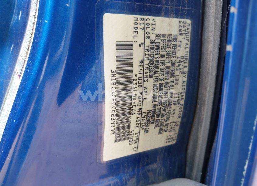 Photo 9 of 2012 Nissan Versa 1.8 S (VIN 3N1BC1CP0CK239739)