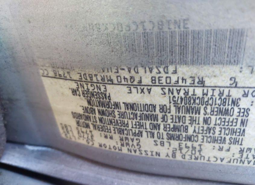 Photo 9 of 2012 Nissan Versa 1.8 S (VIN 3N1BC1CP0CK804751)