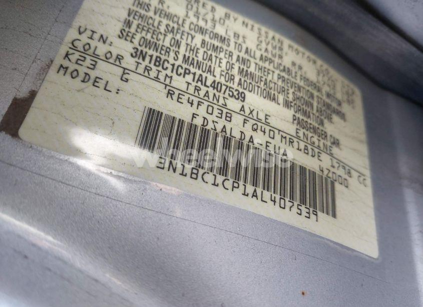 Photo 9 of 2010 Nissan Versa 1.8S (VIN 3N1BC1CP1AL407539)