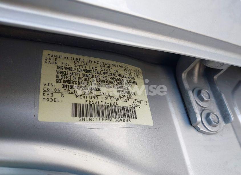 Photo 9 of 2011 Nissan Versa 1.8S (VIN 3N1BC1CP2BL384838)