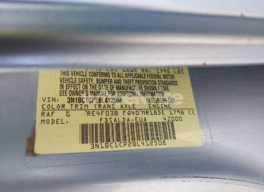 Photo 9 of 2011 Nissan Versa 1.8S (VIN 3N1BC1CP2BL412508)