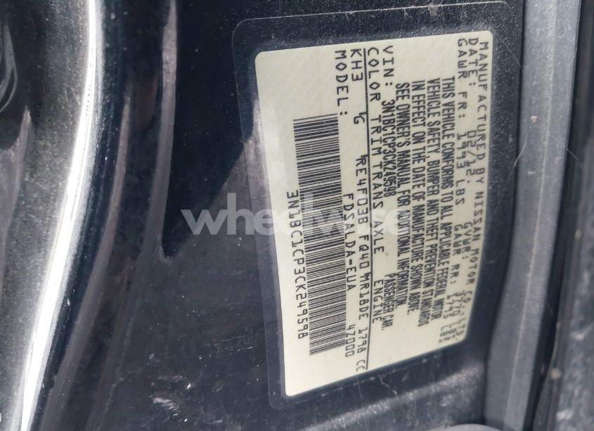 Photo 9 of 2012 Nissan Versa 1.8 S (VIN 3N1BC1CP3CK249598)