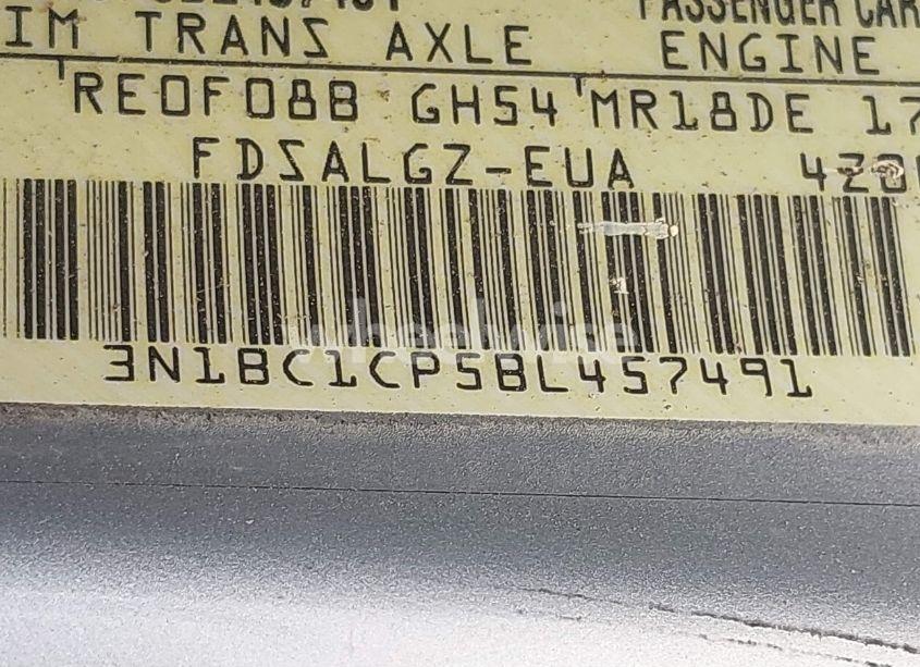 Photo 9 of 2011 Nissan Versa 1.8SL (VIN 3N1BC1CP5BL457491)