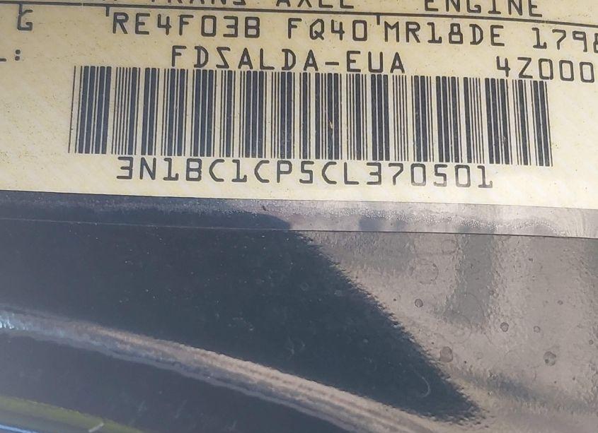 Photo 9 of 2012 Nissan Versa 1.8 S (VIN 3N1BC1CP5CL370501)