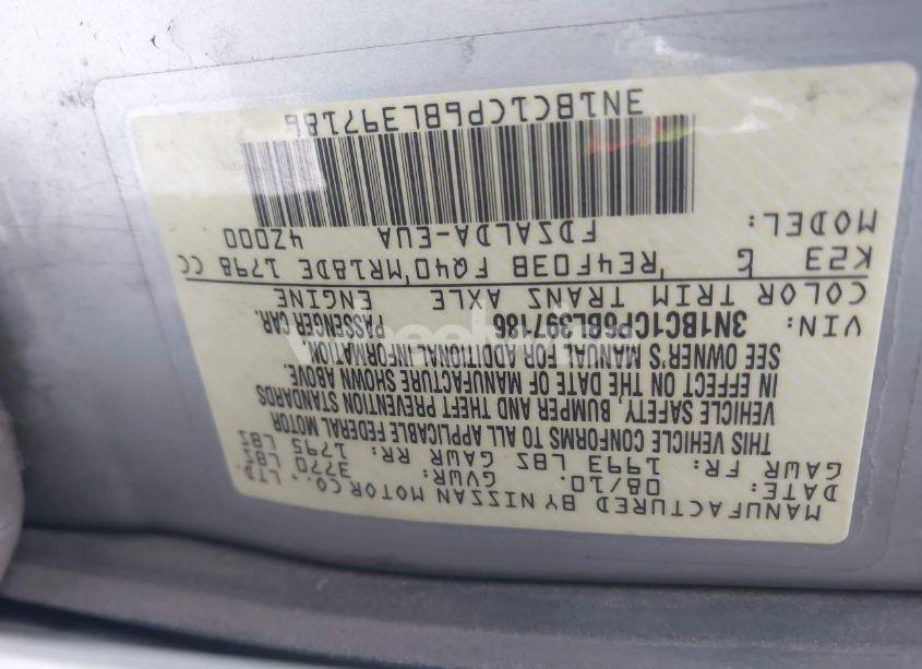 Photo 9 of 2011 Nissan Versa 1.8S (VIN 3N1BC1CP6BL397186)