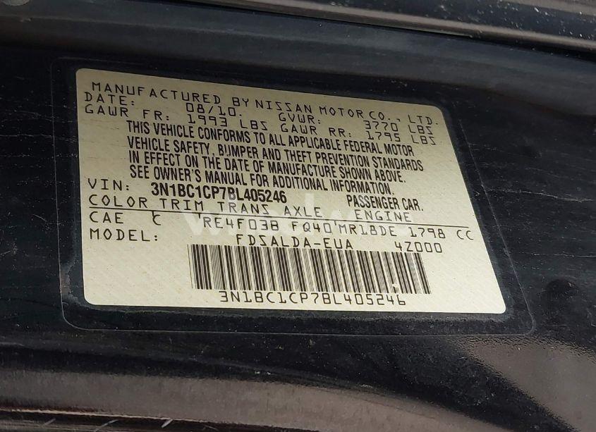 Photo 9 of 2011 Nissan Versa 1.8S (VIN 3N1BC1CP7BL405246)