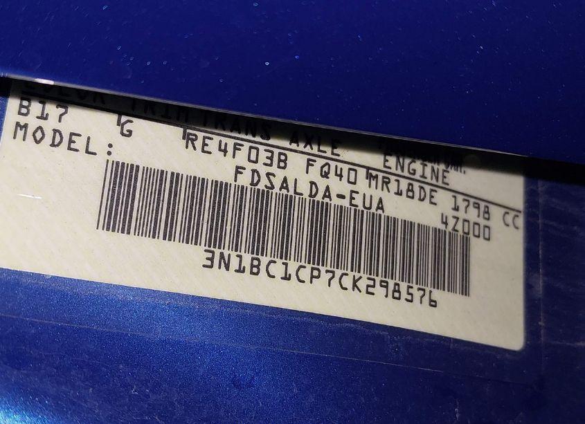 Photo 9 of 2012 Nissan Versa 1.8 S (VIN 3N1BC1CP7CK298576)