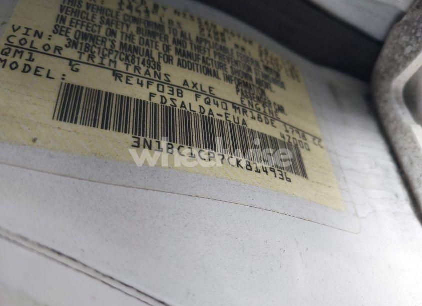 Photo 9 of 2012 Nissan Versa 1.8 S (VIN 3N1BC1CP7CK814936)