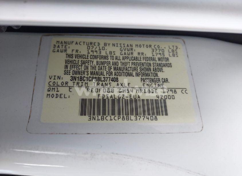 Photo 9 of 2011 Nissan Versa 1.8SL (VIN 3N1BC1CP8BL377408)