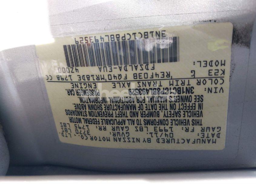 Photo 9 of 2011 Nissan Versa 1.8S (VIN 3N1BC1CP8BL493529)