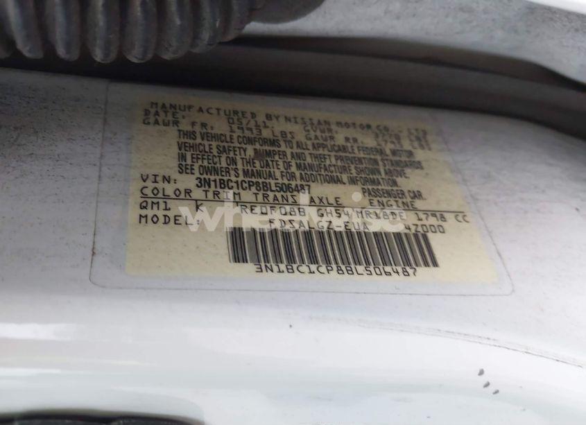 Photo 9 of 2011 Nissan Versa 1.8SL (VIN 3N1BC1CP8BL506487)