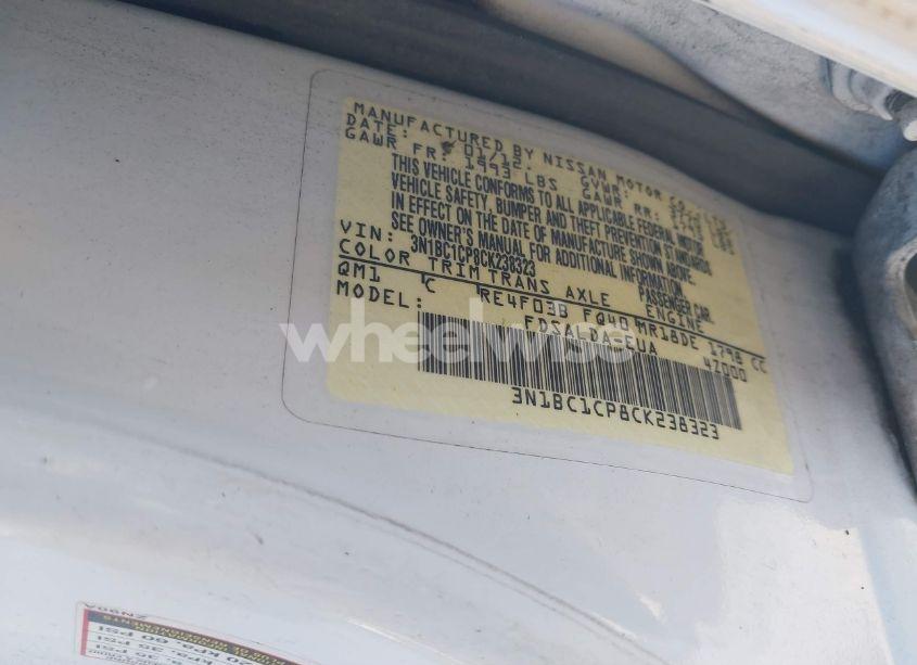 Photo 9 of 2012 Nissan Versa 1.8 S (VIN 3N1BC1CP8CK238323)