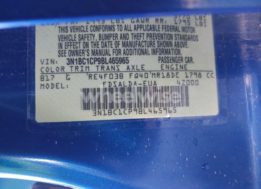 Photo 9 of 2011 Nissan Versa 1.8S (VIN 3N1BC1CP9BL465965)