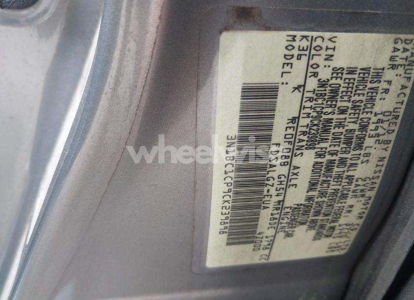 Photo 9 of 2012 Nissan Versa 1.8 SL (VIN 3N1BC1CP9CK239898)