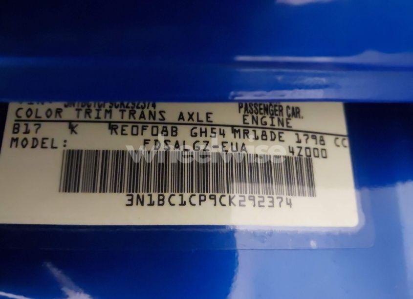 Photo 9 of 2012 Nissan Versa 1.8 SL (VIN 3N1BC1CP9CK292374)