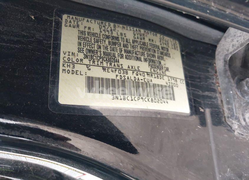 Photo 9 of 2012 Nissan Versa 1.8 S (VIN 3N1BC1CP9CK802044)