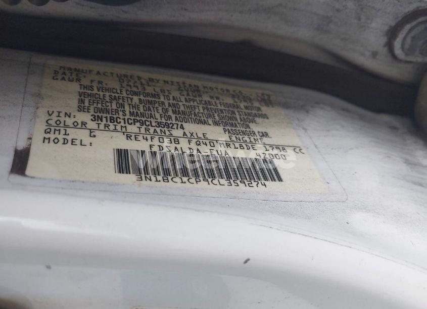 Photo 9 of 2012 Nissan Versa 1.8 S (VIN 3N1BC1CP9CL359274)