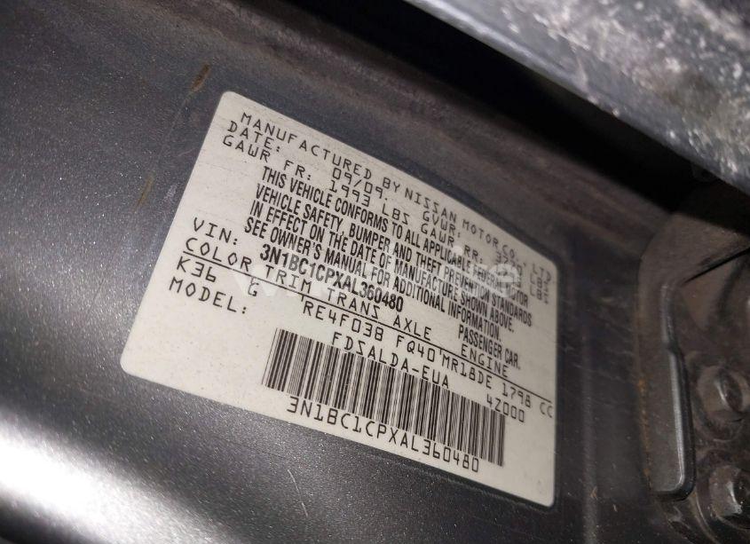 Photo 9 of 2010 Nissan Versa 1.8S (VIN 3N1BC1CPXAL360480)