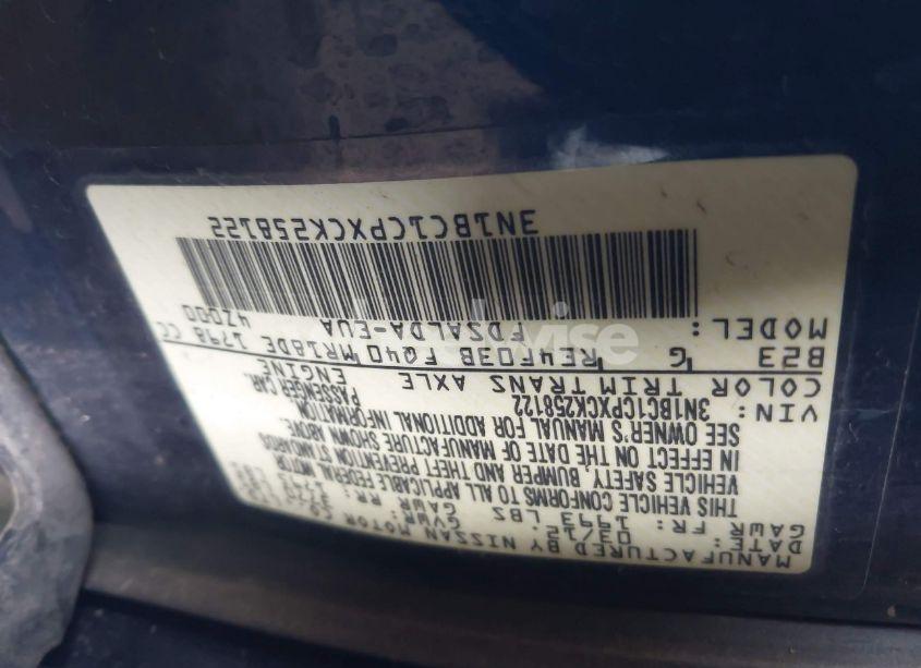 Photo 9 of 2012 Nissan Versa 1.8 S (VIN 3N1BC1CPXCK258122)