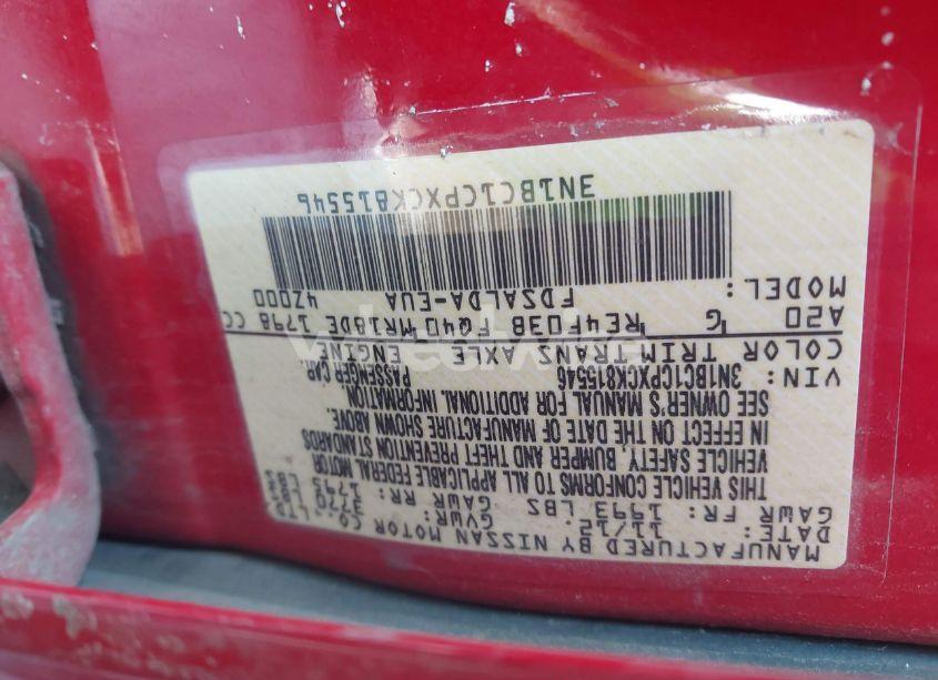 Photo 9 of 2012 Nissan Versa 1.8 S (VIN 3N1BC1CPXCK815546)